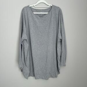 J. Jill Plus Size 3X Gray 3/4 Sleeve Luxe Supima Cotton Tunic Top